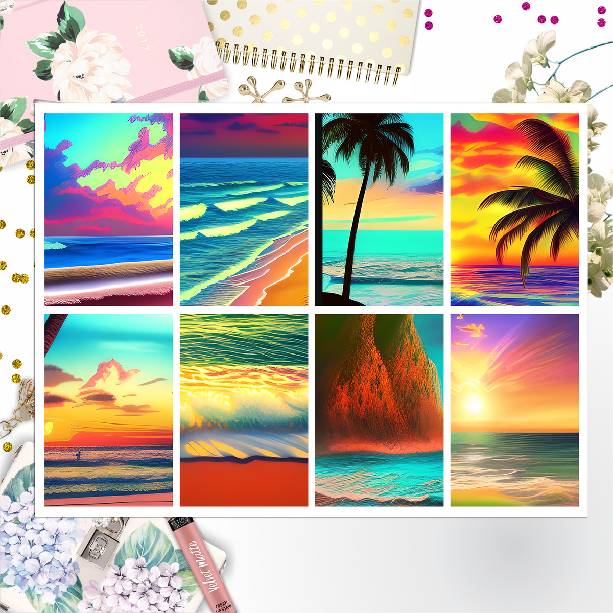 Summer Beach Theme 010 Box Big Happy Planner, Erin Condren, Classic Happy Planner