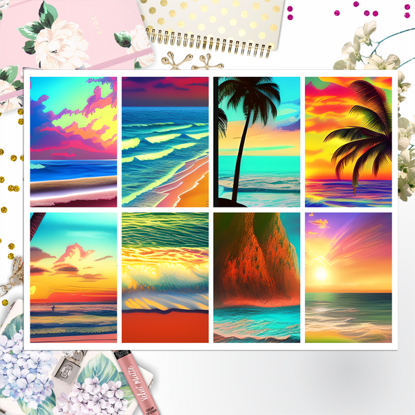 Summer Beach Theme 010 Box Big Happy Planner, Erin Condren, Classic Happy Planner