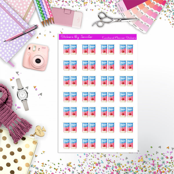 Yogurt Icon Planner Stickers, Bullet Journal Stickers, Functional Planner Stickers, Stationary Stickers