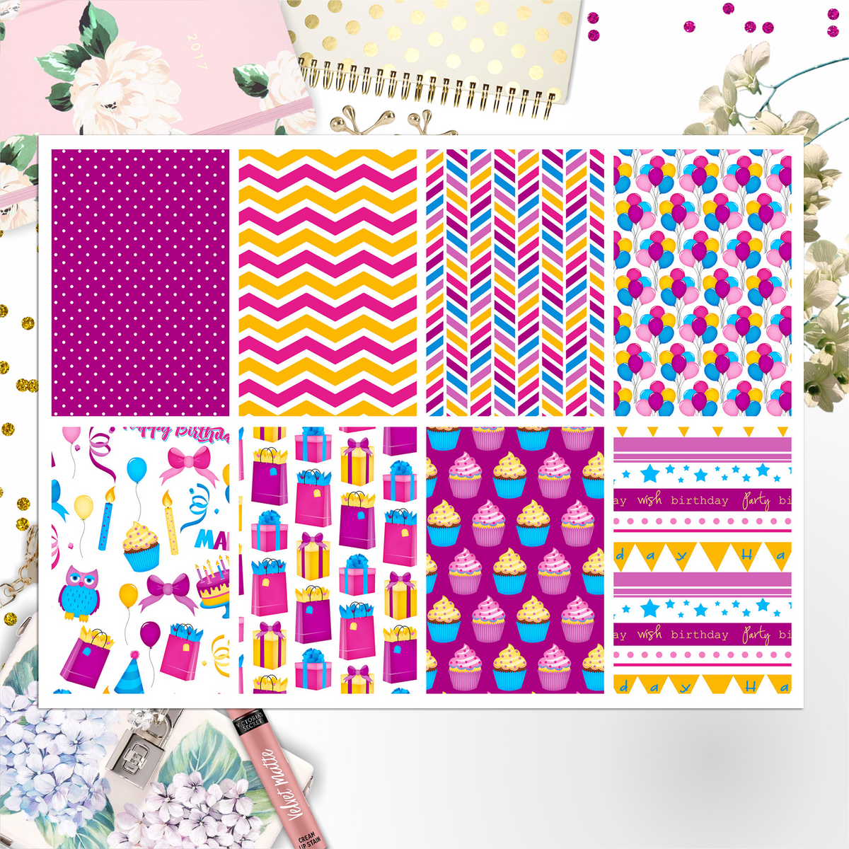 Birthday Full Box Big Happy Planner, Erin Condren, Classic Happy Planner