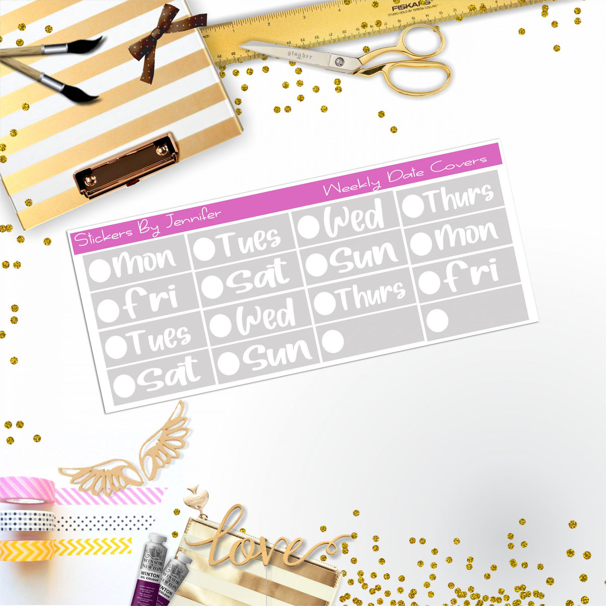 Weekly Date Covers R101 Planner Stickers, Journal Stickers, Functional Planner Stickers, Stationary Stickers