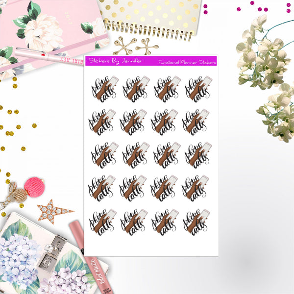 Phone Calls Icon Stickers, Bullet Journal Stickers, Functional Planner Stickers, Stationary Stickers