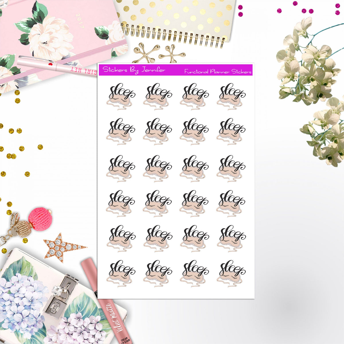 Sleep Icon Stickers, Bullet Journal Stickers, Functional Planner Stickers, Stationary Stickers
