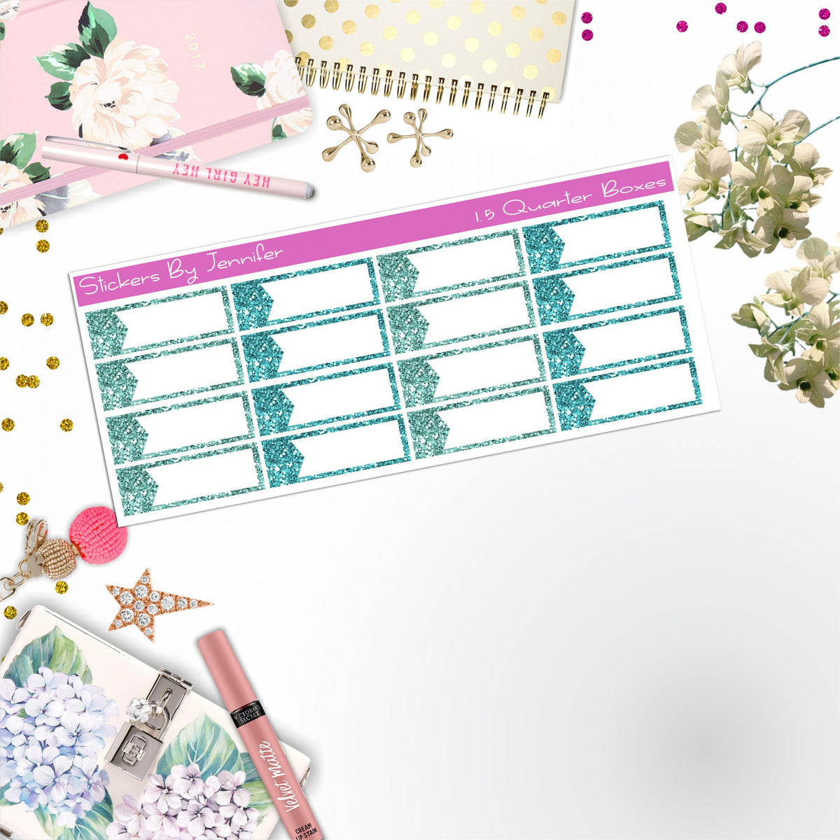 Quarter Boxes 012 Planner Stickers, Journal Stickers, Functional Planner Stickers, Stationary Stickers