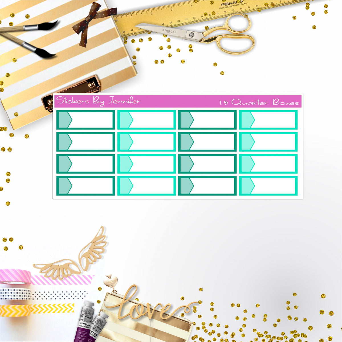 Quarter Boxes 013 Planner Stickers, Journal Stickers, Functional Planner Stickers, Stationary Stickers