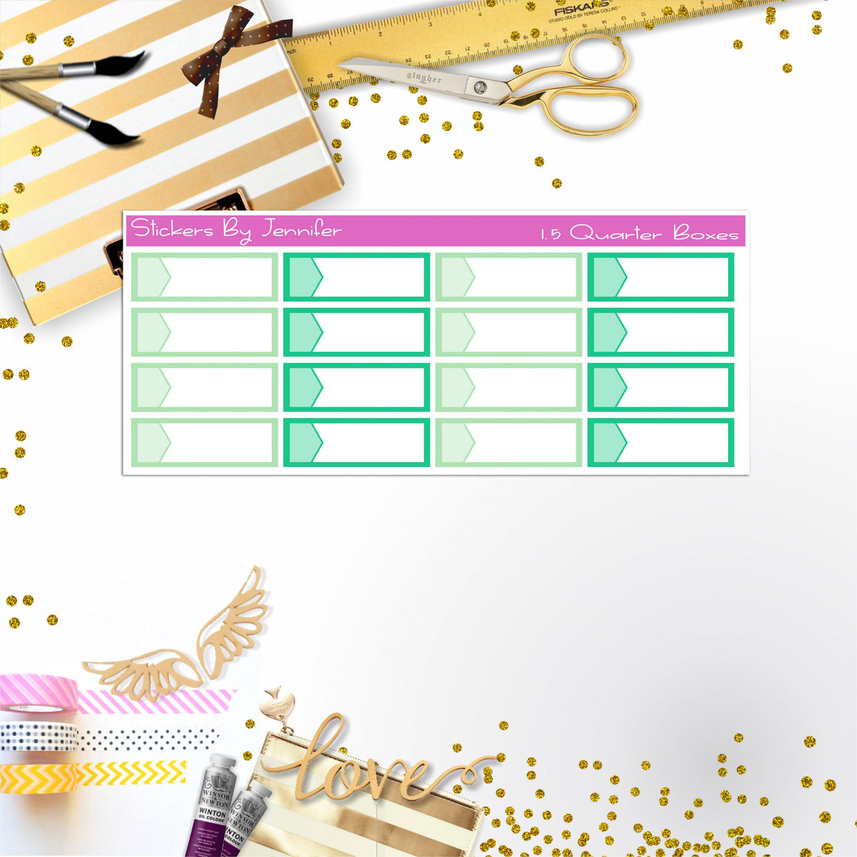 Quarter Boxes 014 Planner Stickers, Journal Stickers, Functional Planner Stickers, Stationary Stickers