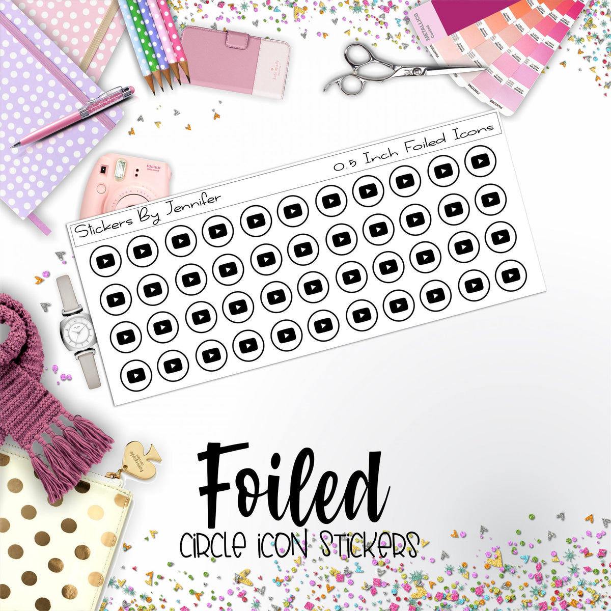 Youtube P-145 Functional Icons Sticker Sheet