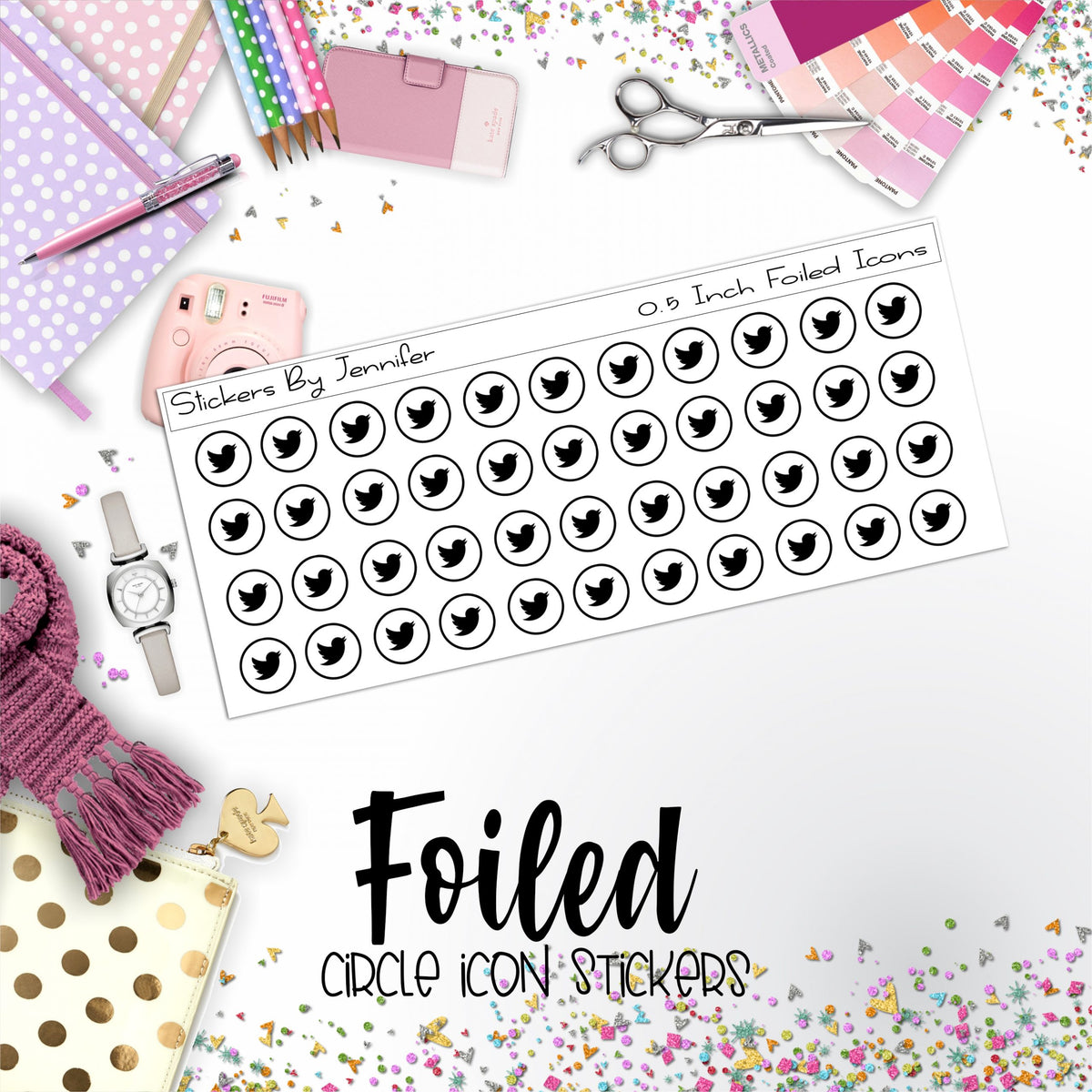 Twitter P-146 Functional Icons Sticker Sheet