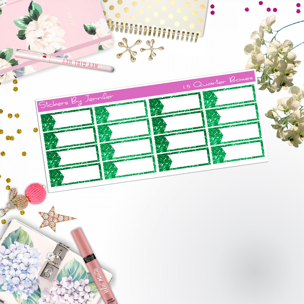 Quarter Boxes 015 Planner Stickers, Journal Stickers, Functional Planner Stickers, Stationary Stickers