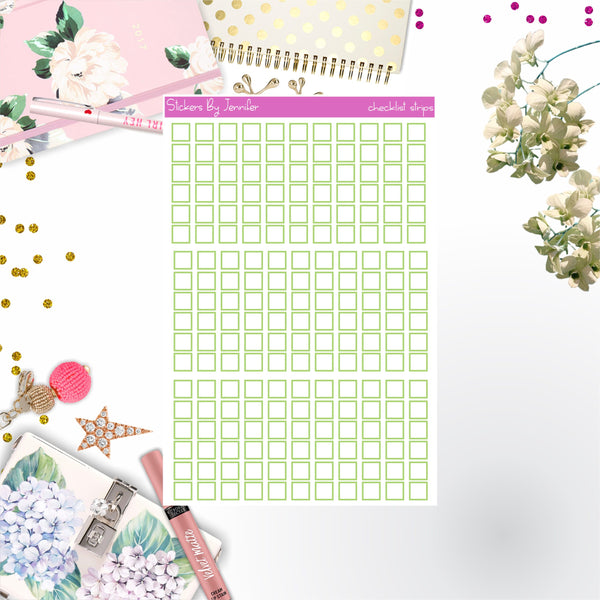 Checklist Strip Stickers 015, Bullet Journal Stickers, Functional Planner Stickers, Stationary Stickers