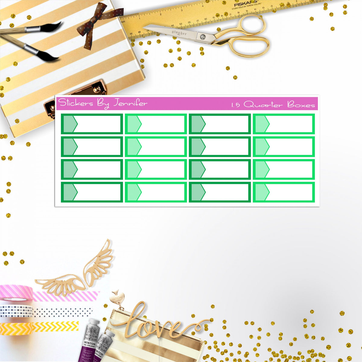 Quarter Boxes 015 Planner Stickers, Journal Stickers, Functional Planner Stickers, Stationary Stickers