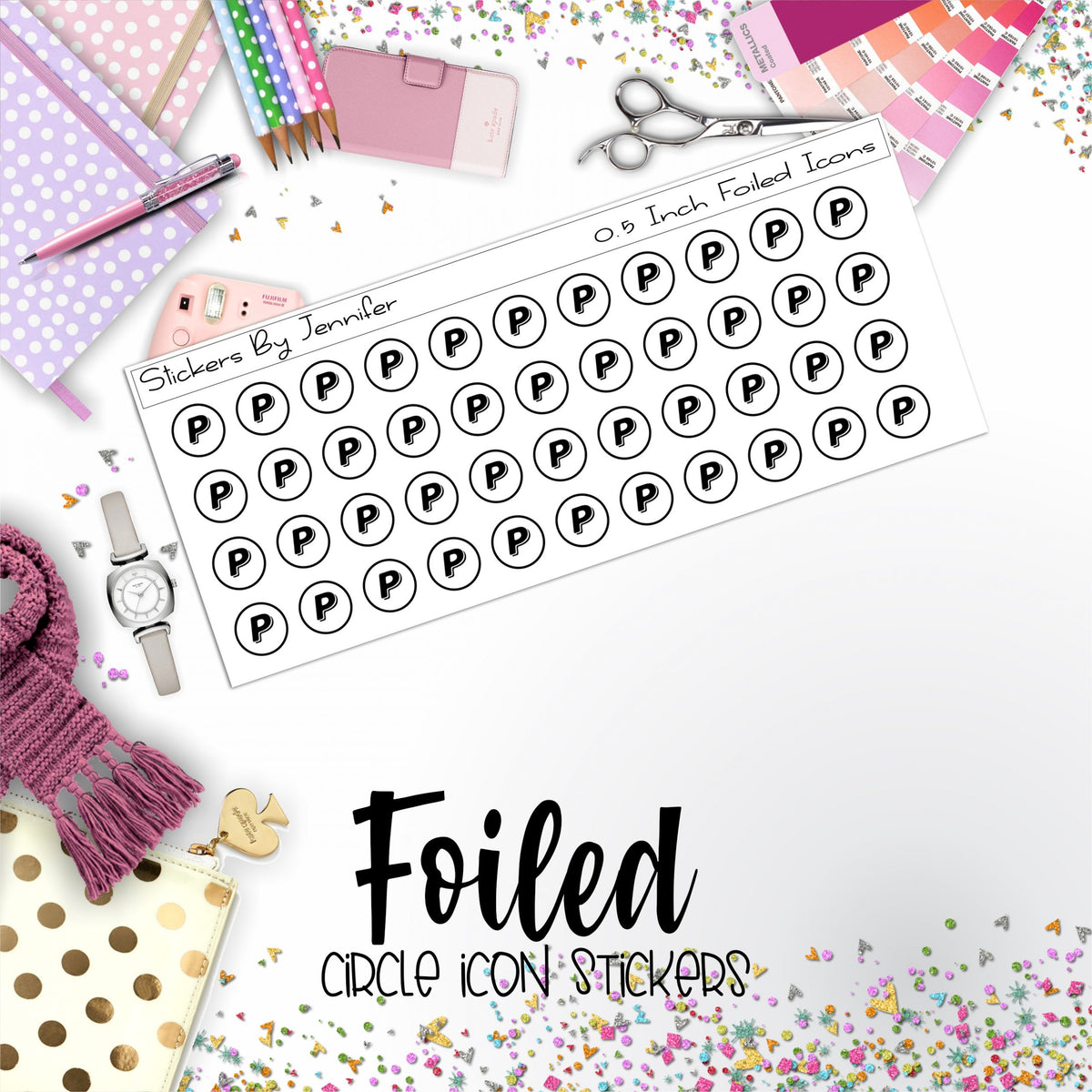 Paypal P-150 Functional Icons Sticker Sheet