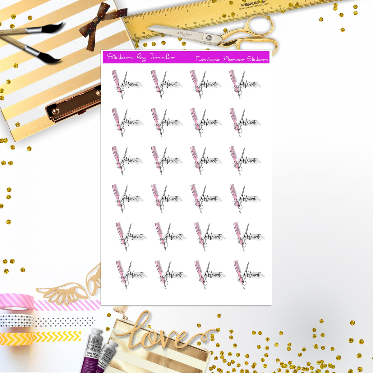 Hair Appointment Stickers, Planner Stickers, Journal Stickers, Functional Planner Stickers, Stationary Stickers