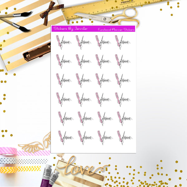 Hair Appointment Stickers, Planner Stickers, Journal Stickers, Functional Planner Stickers, Stationary Stickers