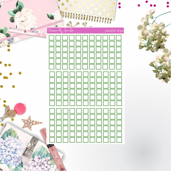 Checklist Strip Stickers 017, Bullet Journal Stickers, Functional Planner Stickers, Stationary Stickers