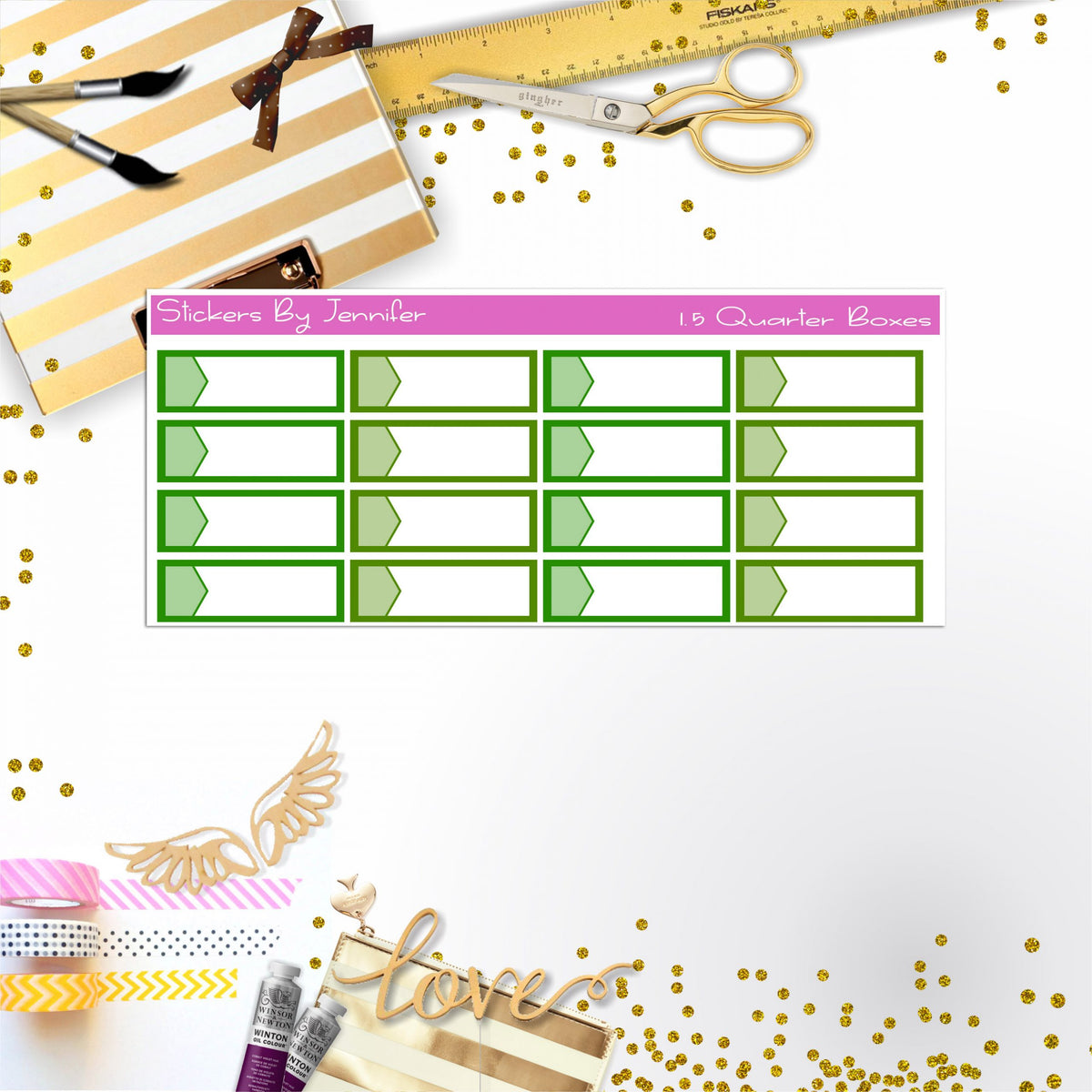 Quarter Boxes 017 Planner Stickers, Journal Stickers, Functional Planner Stickers, Stationary Stickers