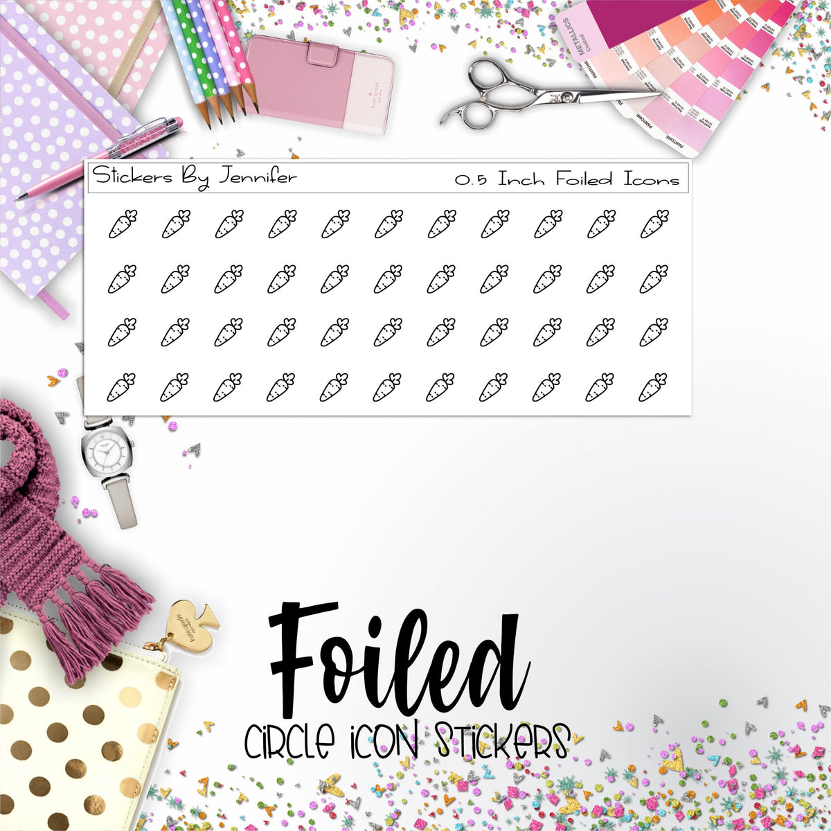 Carrot P-170 Functional Icons Sticker Sheet