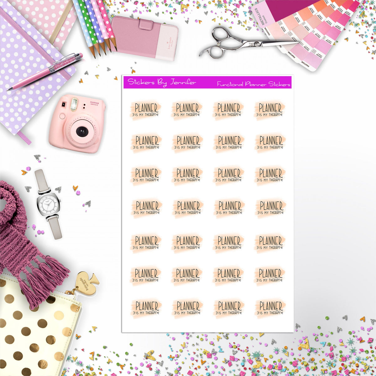 Planner Therapy Icon Planner Stickers, Bullet Journal Stickers, Functional Planner Stickers, Stationary Stickers