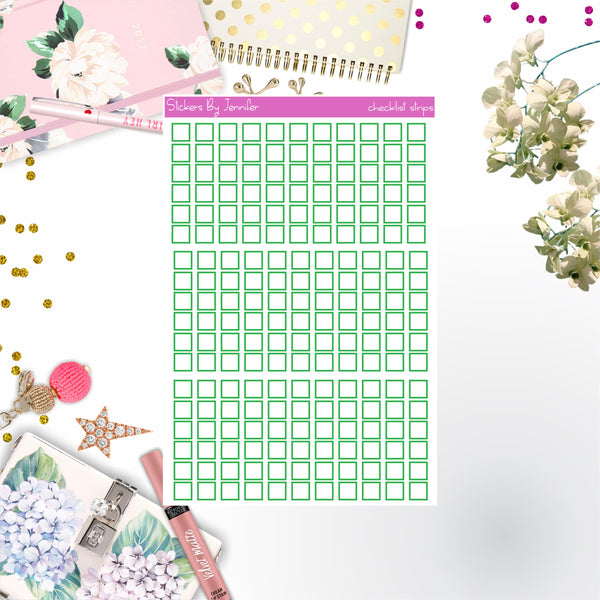 Checklist Strip Stickers 018, Bullet Journal Stickers, Functional Planner Stickers, Stationary Stickers
