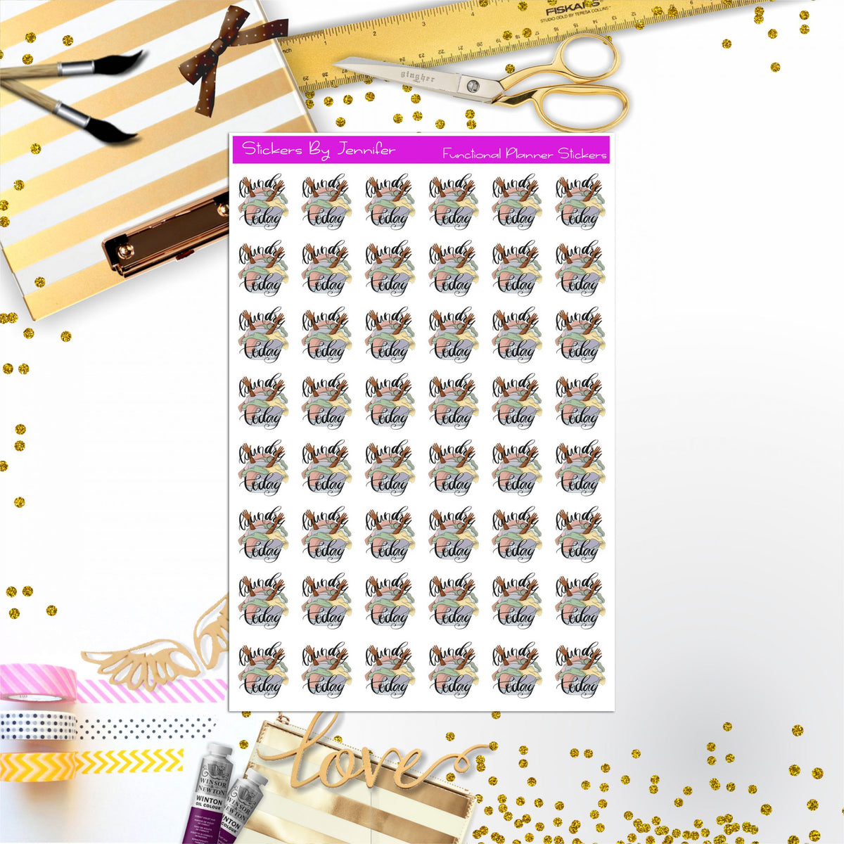 Laundry Today Icon Stickers, Planner Stickers, Journal Stickers, Functional Planner Stickers, Stationary Stickers