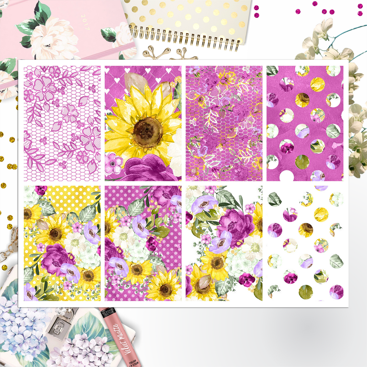 Summer Flowers Full Box Big Happy Planner, Erin Condren, Classic Happy Planner