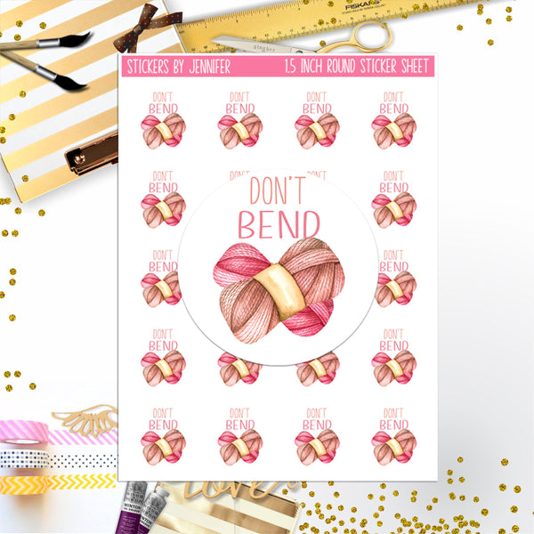 Don't Bend, Small Business Stickers, Circle Stickers, Stationary Stickers, Functional Planner Stickers, Envelope Stickers