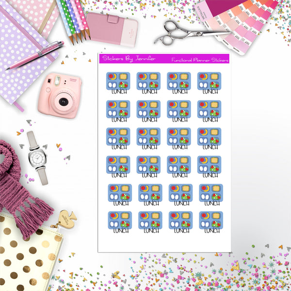 Lunch Icon Planner Stickers, Bullet Journal Stickers, Functional Planner Stickers, Stationary Stickers