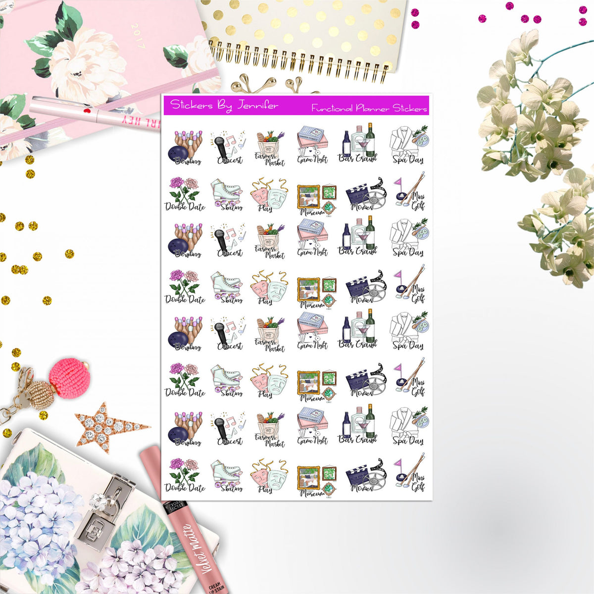 Activity Stickers, Planner Stickers, Journal Stickers, Functional Planner Stickers, Stationary Stickers