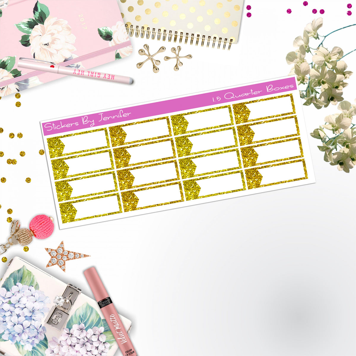 Quarter Boxes 021 Planner Stickers, Journal Stickers, Functional Planner Stickers, Stationary Stickers