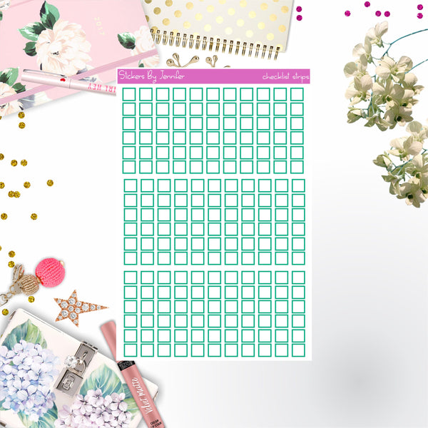 Checklist Strip Stickers 022, Bullet Journal Stickers, Functional Planner Stickers, Stationary Stickers