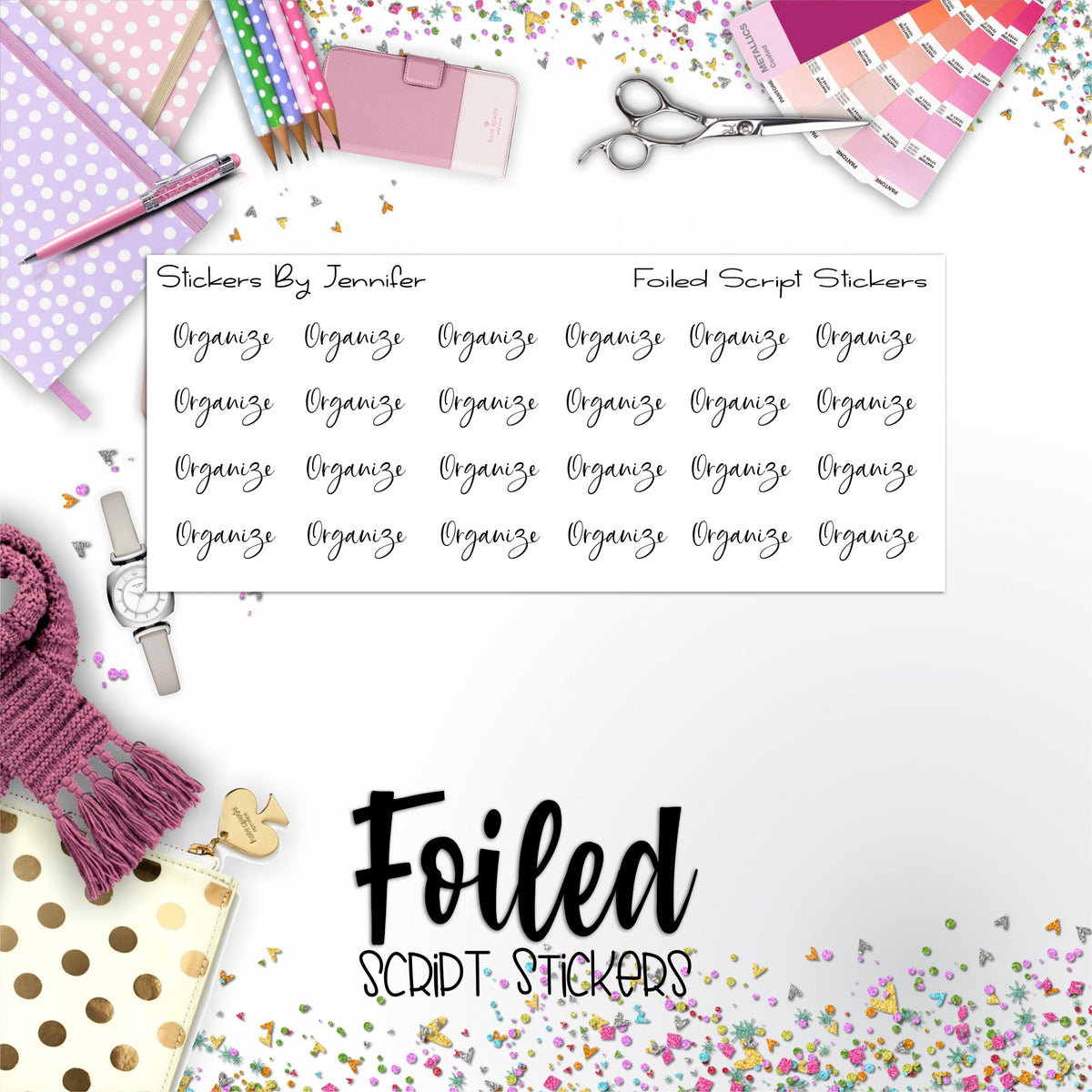 Organize P-229 Functional Script Sticker Sheet