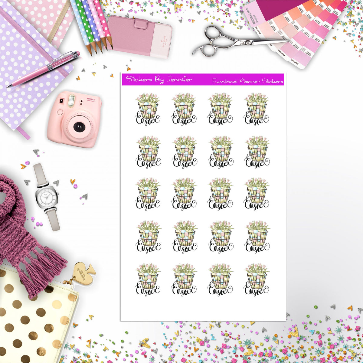 Easter Icon Planner Stickers, Bullet Journal Stickers, Functional Planner Stickers, Stationary Stickers