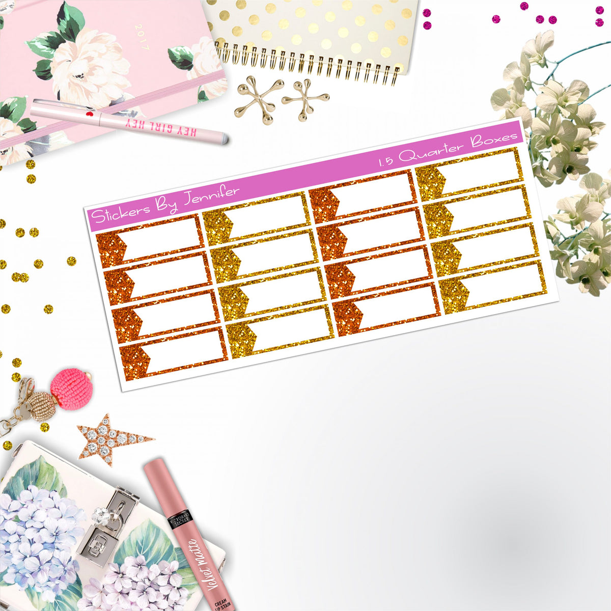 Quarter Boxes 023 Planner Stickers, Journal Stickers, Functional Planner Stickers, Stationary Stickers