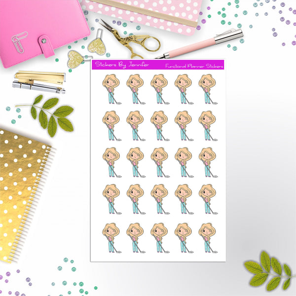 Cleaning Girl Planner Stickers, Bullet Journal Stickers, Functional Planner Stickers, Stationary Stickers
