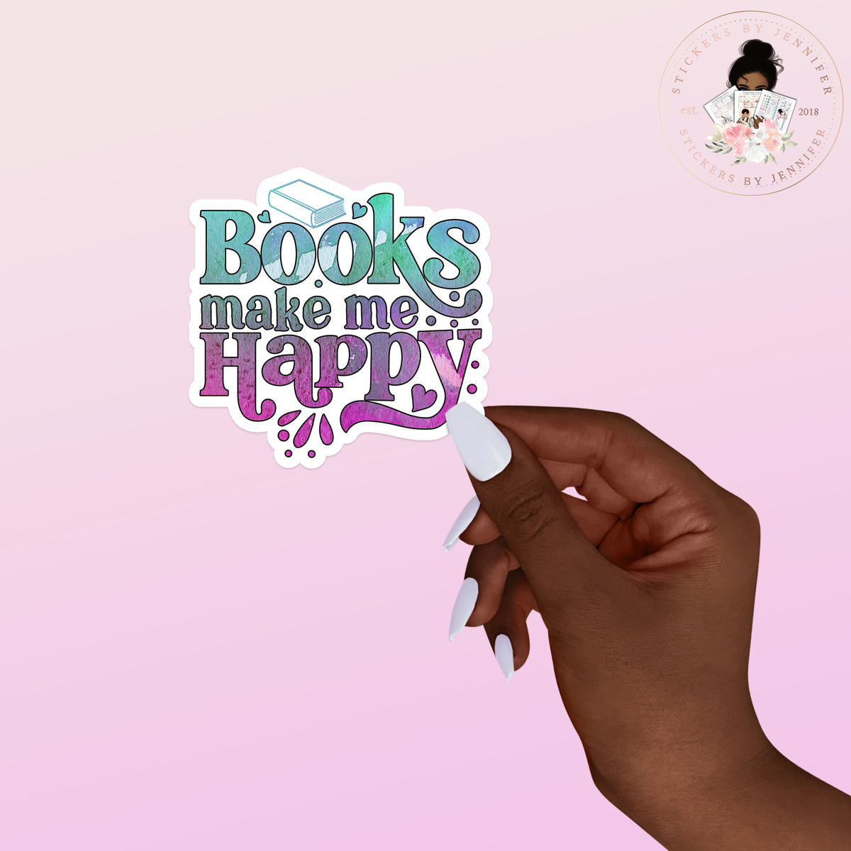Happy Books Vinyl Sticker