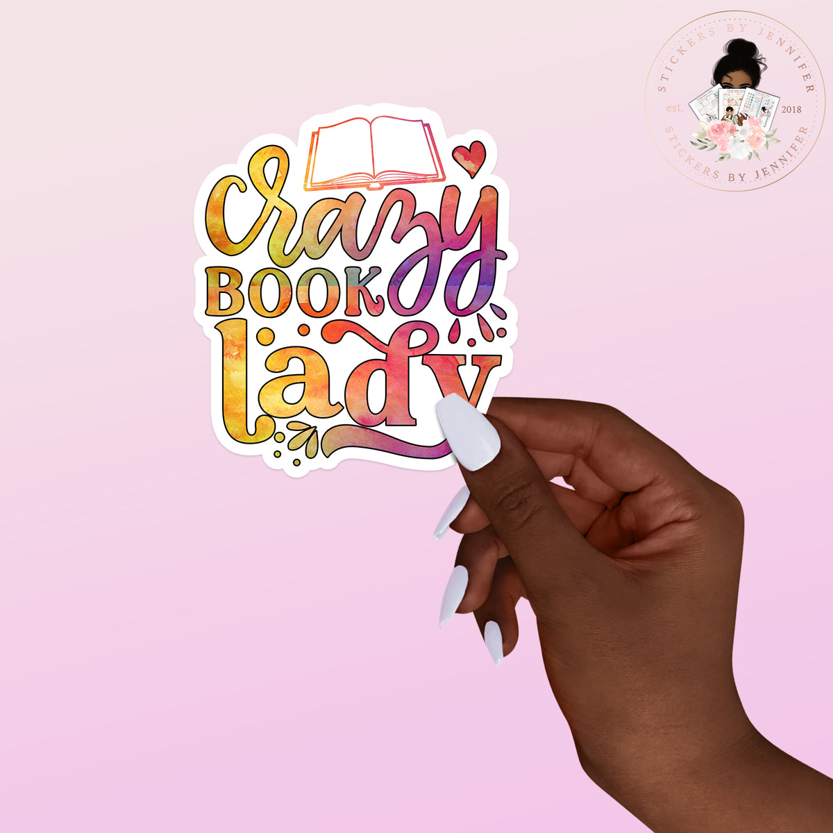 Crazy Book Lady Vinyl Sticker