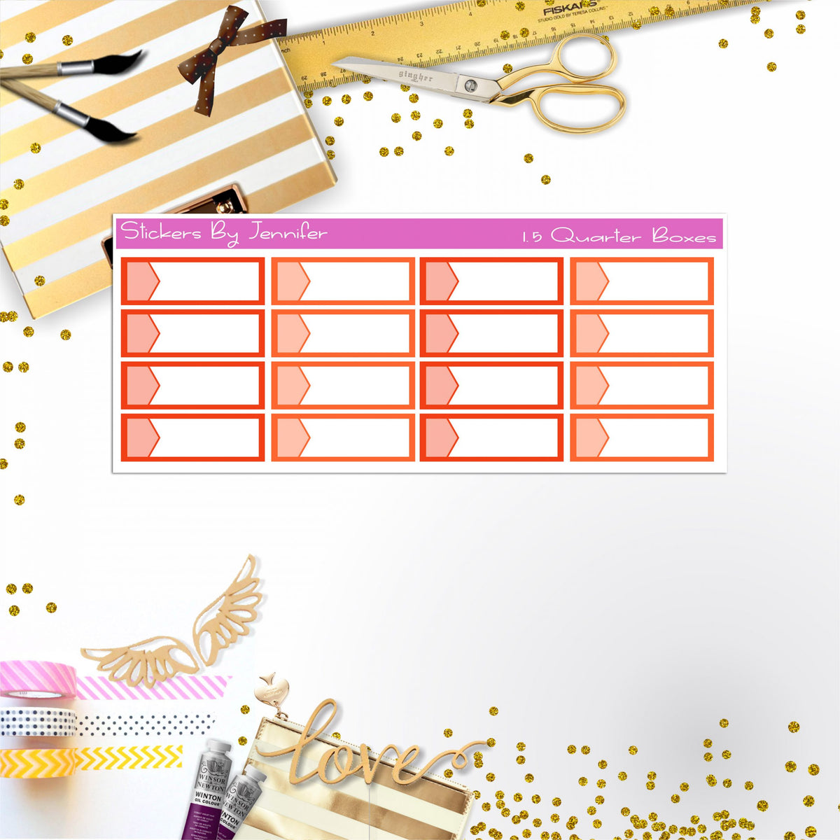 Quarter Boxes 024 Planner Stickers, Journal Stickers, Functional Planner Stickers, Stationary Stickers
