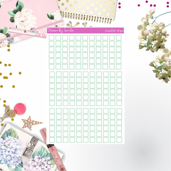 Checklist Strip Stickers 024, Bullet Journal Stickers, Functional Planner Stickers, Stationary Stickers