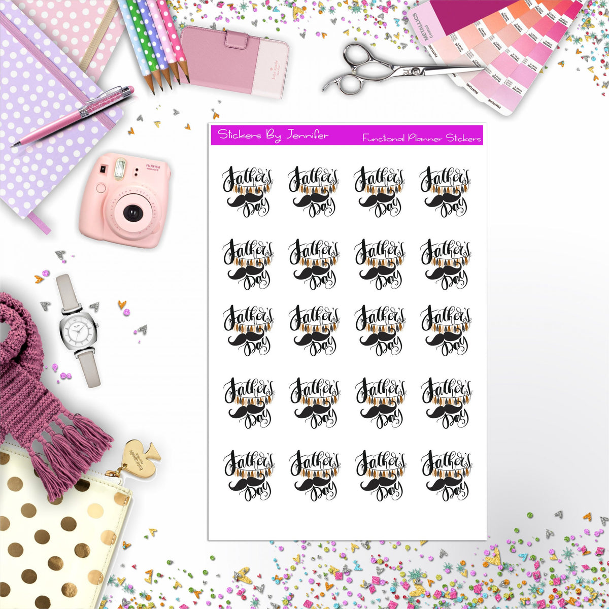 Father's Day Icon Planner Stickers, Bullet Journal Stickers, Functional Planner Stickers, Stationary Stickers