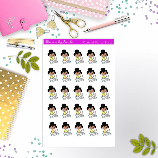 Cleaning Girl Planner Stickers, Bullet Journal Stickers, Functional Planner Stickers, Stationary Stickers