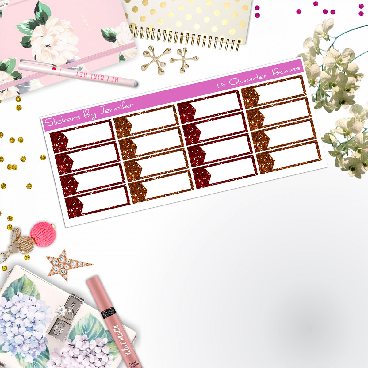 Quarter Boxes 026 Planner Stickers, Journal Stickers, Functional Planner Stickers, Stationary Stickers