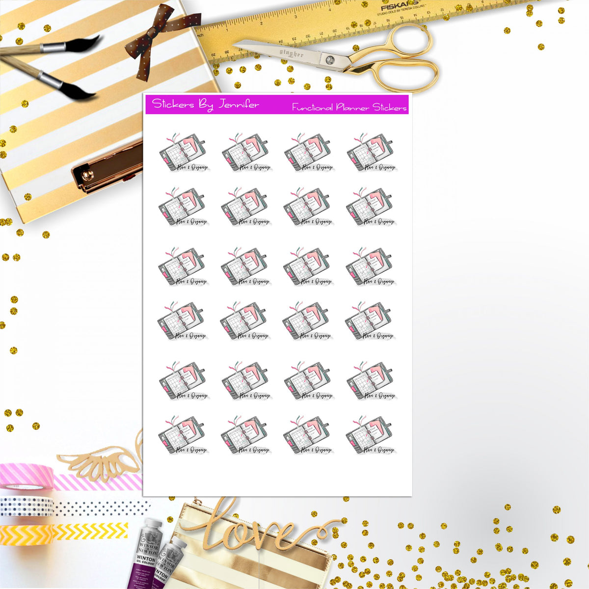 Plan And Organize Stickers, Planner Stickers, Journal Stickers, Functional Planner Stickers, Stationary Stickers