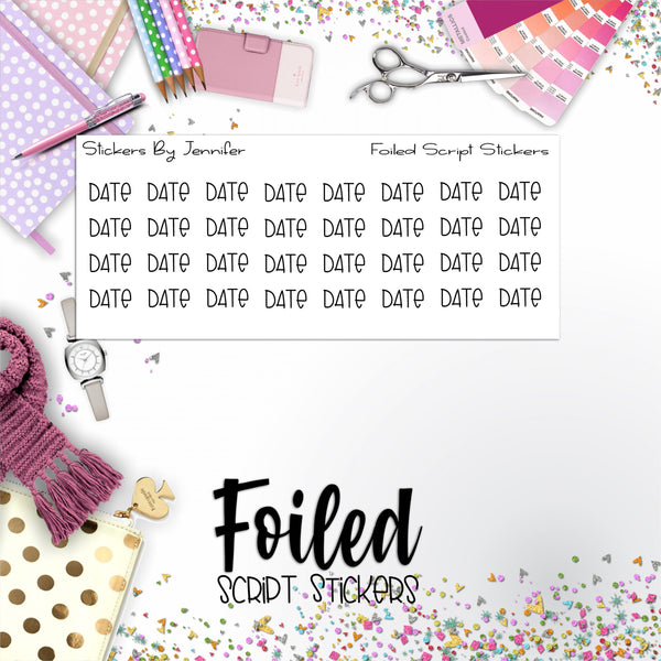 Date P-272 Functional Script Sticker Sheet