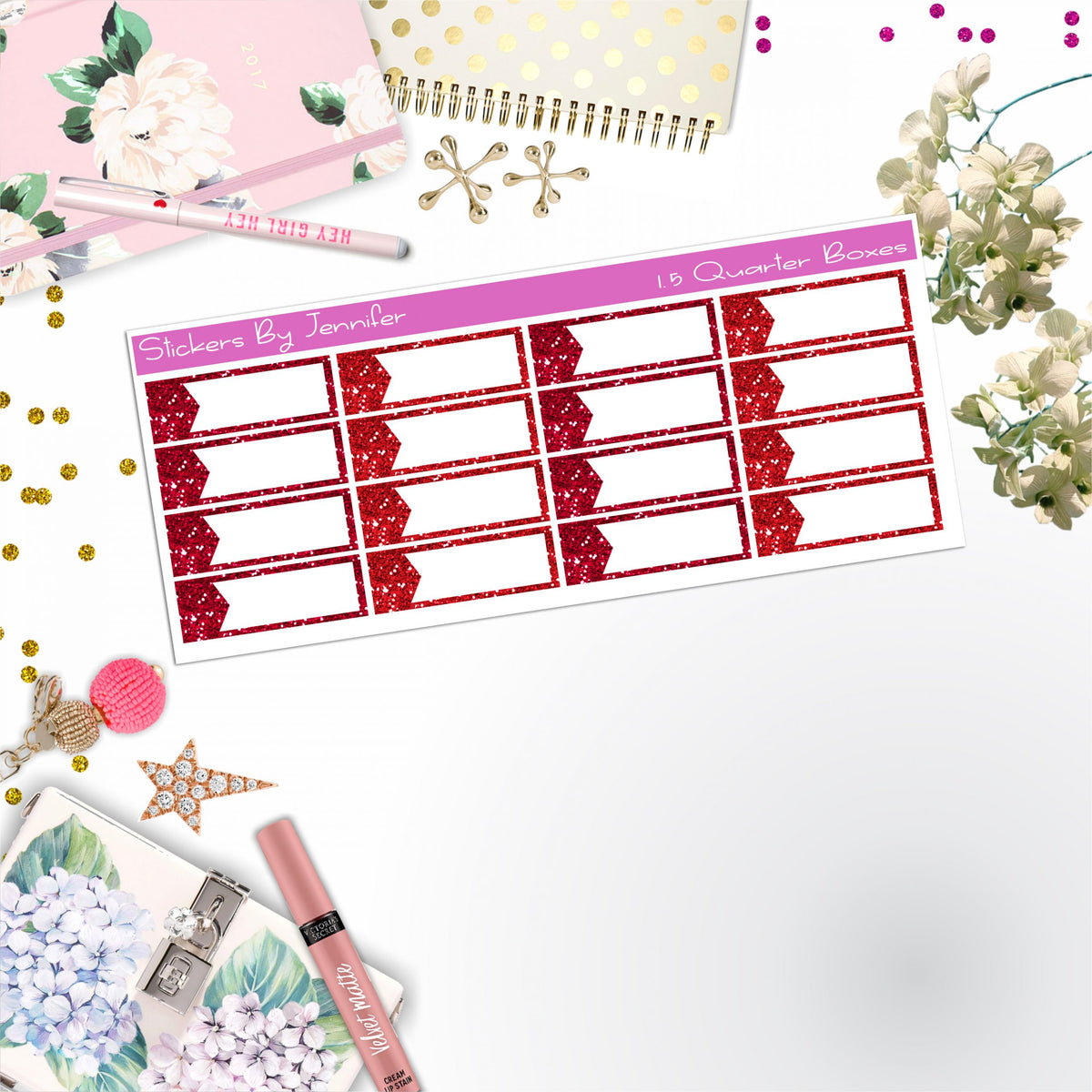 Quarter Boxes 028 Planner Stickers, Journal Stickers, Functional Planner Stickers, Stationary Stickers
