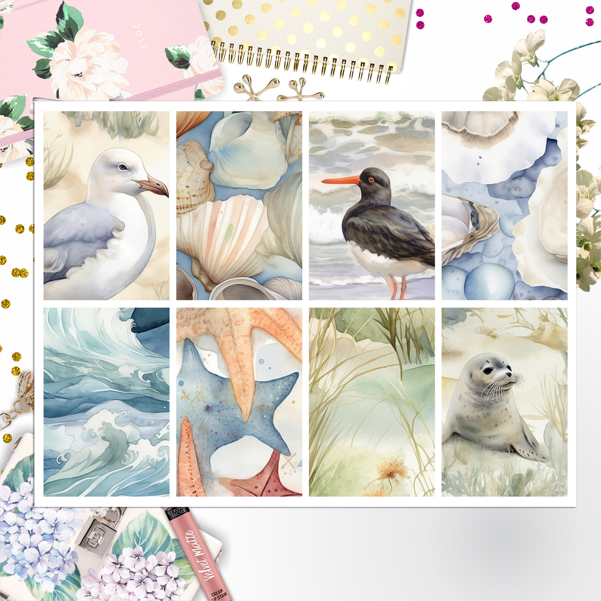 Summer Beach Theme 003 Box Big Happy Planner, Erin Condren, Classic Happy Planner