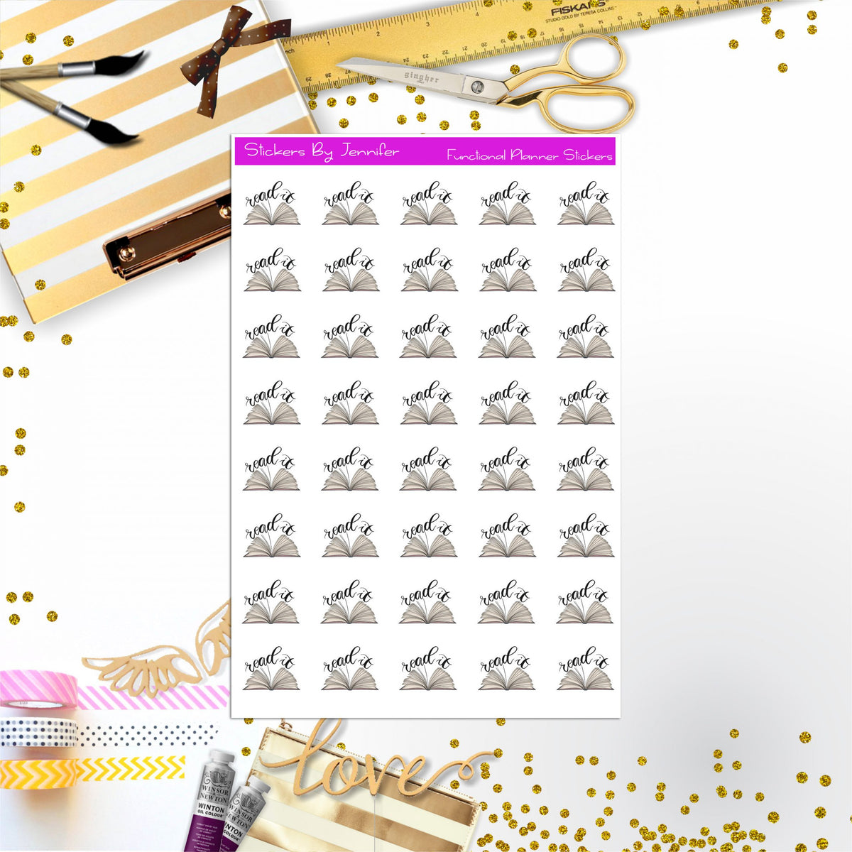 Read It Icon Stickers, Planner Stickers, Journal Stickers, Functional Planner Stickers, Stationary Stickers