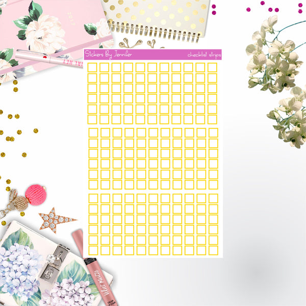 Checklist Strip Stickers 003, Bullet Journal Stickers, Functional Planner Stickers, Stationary Stickers