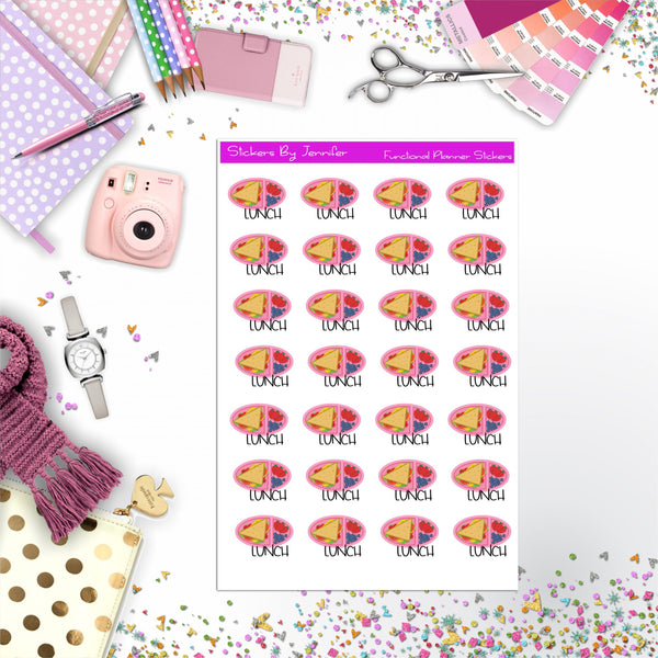 Lunch Icon Planner Stickers, Bullet Journal Stickers, Functional Planner Stickers, Stationary Stickers
