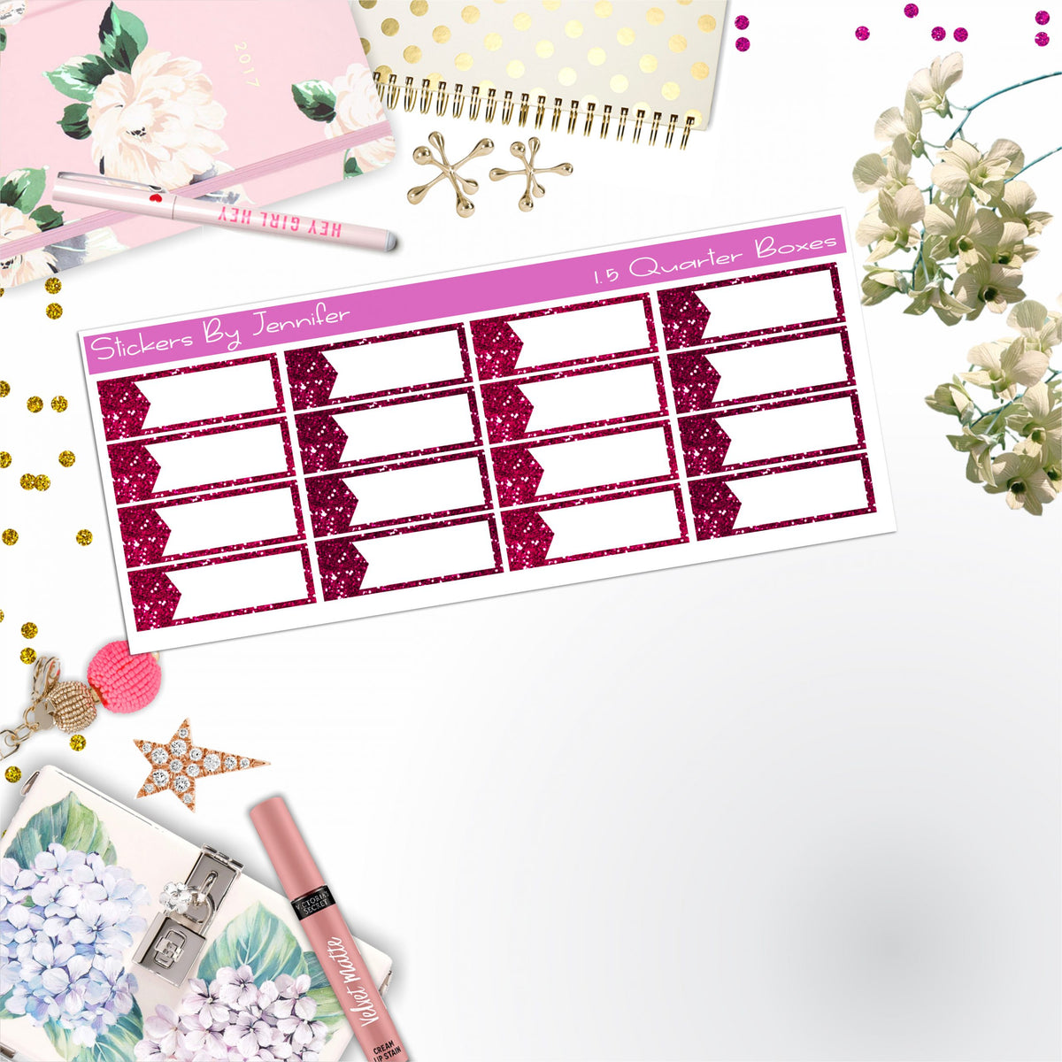 Quarter Boxes 030 Planner Stickers, Journal Stickers, Functional Planner Stickers, Stationary Stickers