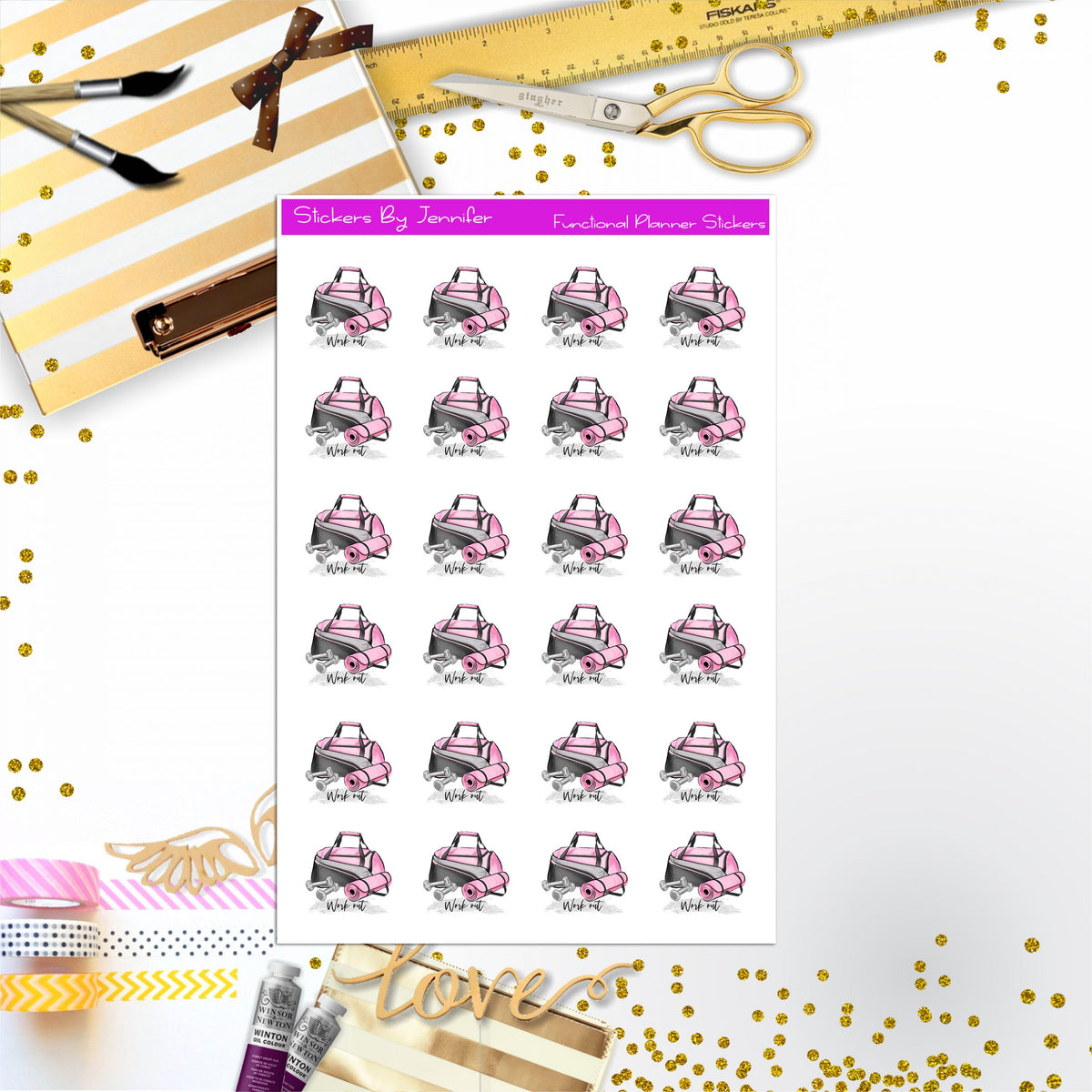 Workout Stickers, Planner Stickers, Journal Stickers, Functional Planner Stickers, Stationary Stickers